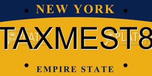 TAXMEST8 New York License Plate
