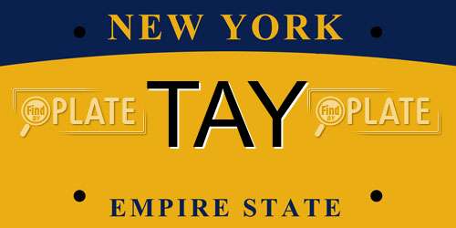 TAY New York License Plate