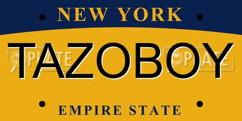TAZOBOY New York License Plate