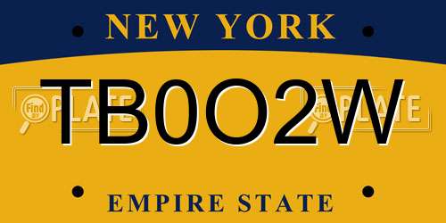 TB0O2W New York License Plate