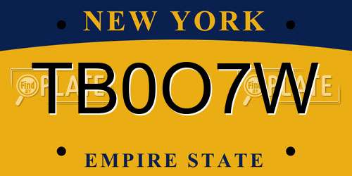 TB0O7W New York License Plate