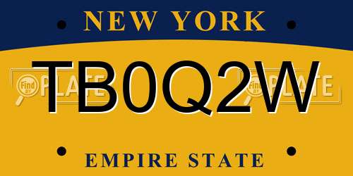 TB0Q2W New York License Plate