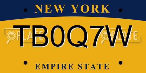 TB0Q7W New York License Plate