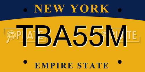 TBA55M New York License Plate