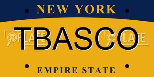 TBASCO New York License Plate