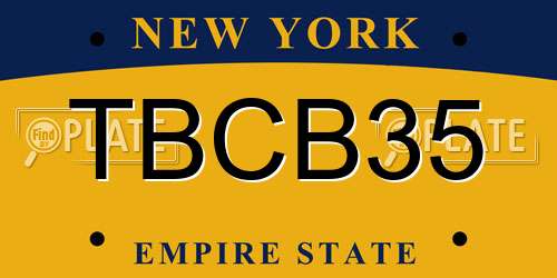 TBCB35 New York License Plate