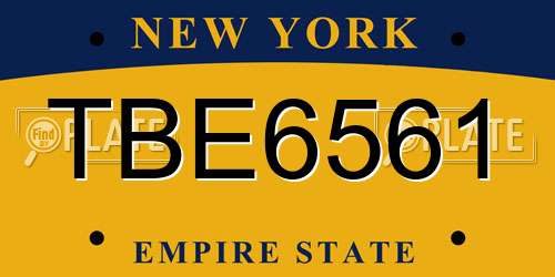 TBE6561 New York License Plate