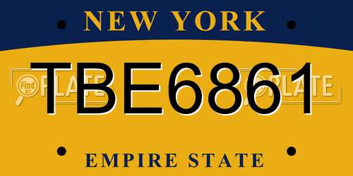 TBE6861 New York License Plate