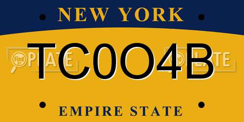 TC0O4B New York License Plate