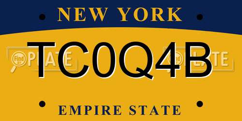 TC0Q4B New York License Plate