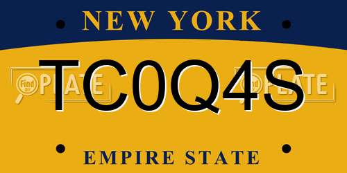 TC0Q4S New York License Plate