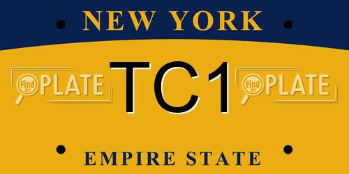 TC1 New York License Plate