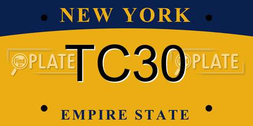 TC30 New York License Plate