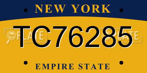 TC76285 New York License Plate