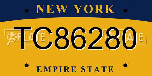 TC86280 New York License Plate