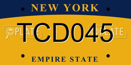 TCD045 New York License Plate