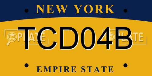 TCD04B New York License Plate