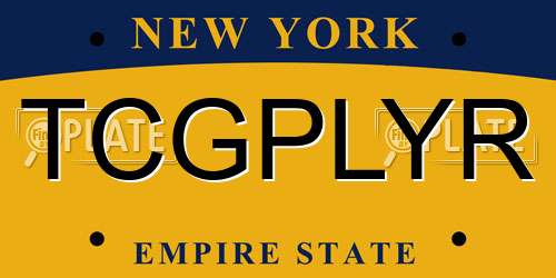 TCGPLYR New York License Plate