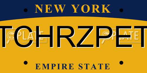 TCHRZPET New York License Plate