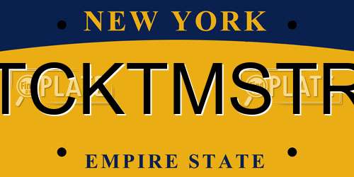 TCKTMSTR New York License Plate