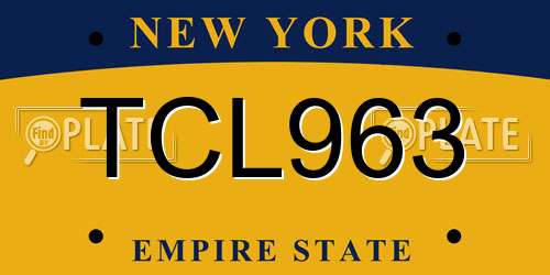 TCL963 New York License Plate