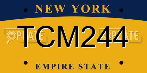 TCM244 New York License Plate