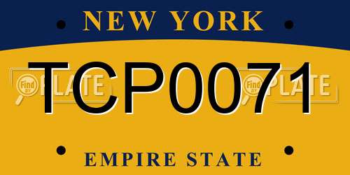 TCP0071 New York License Plate