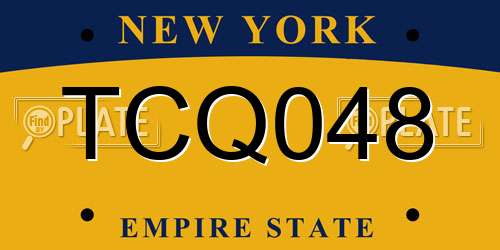 TCQ048 New York License Plate