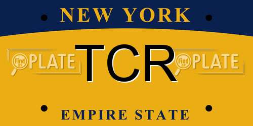 TCR New York License Plate