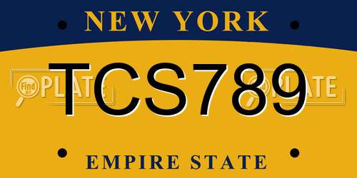 TCS789 New York License Plate