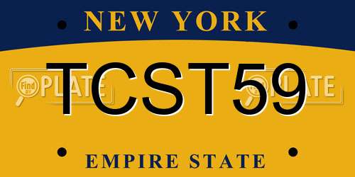 TCST59 New York License Plate