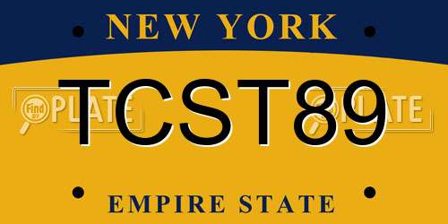 TCST89 New York License Plate
