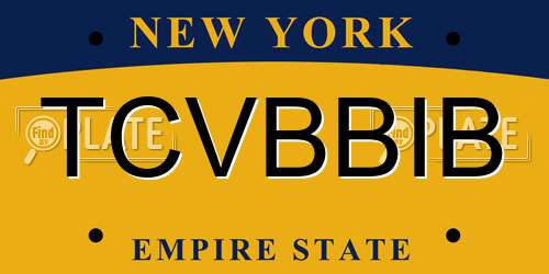 TCVBBIB New York License Plate