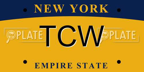 TCW New York License Plate