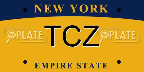 TCZ New York License Plate