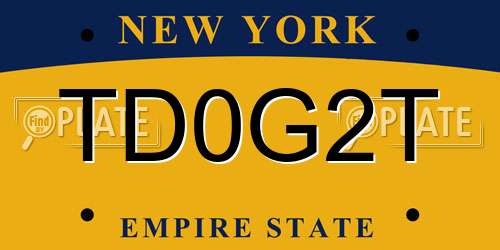 TD0G2T New York License Plate