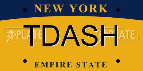 TDASH New York License Plate