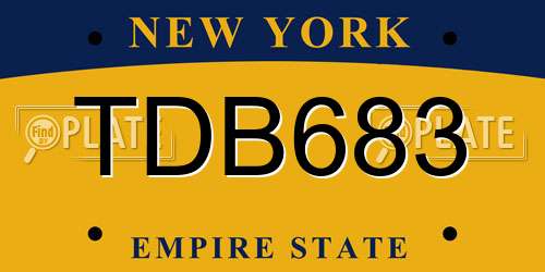TDB683 New York License Plate