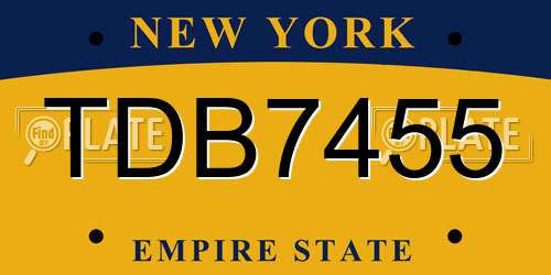 TDB7455 New York License Plate