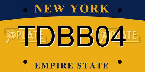 TDBB04 New York License Plate