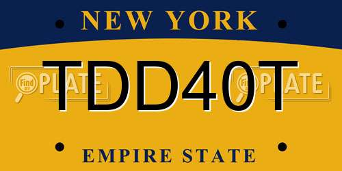 TDD40T New York License Plate