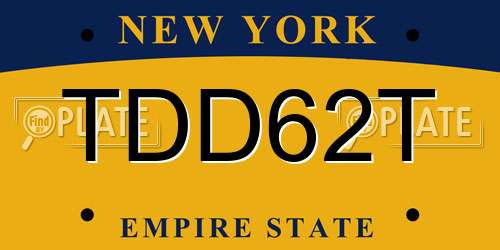 TDD62T New York License Plate