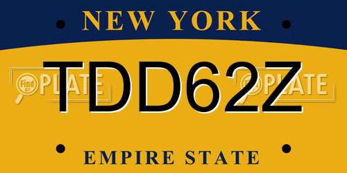 TDD62Z New York License Plate