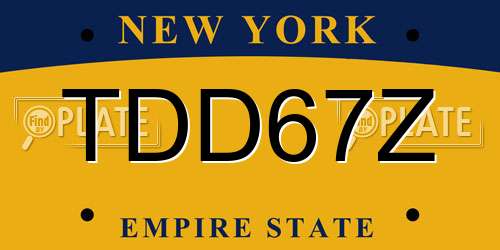 TDD67Z New York License Plate