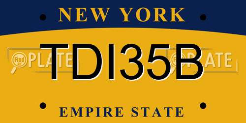 TDI35B New York License Plate