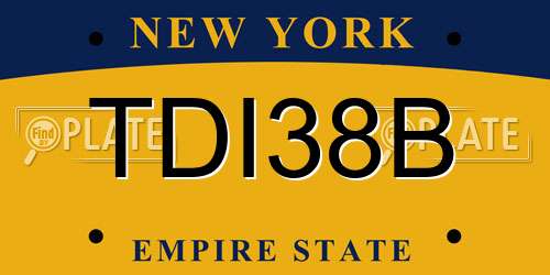 TDI38B New York License Plate