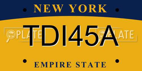 TDI45A New York License Plate