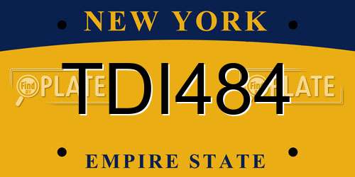 TDI484 New York License Plate