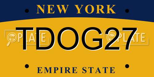 TDOG27 New York License Plate