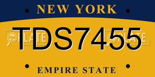 TDS7455 New York License Plate